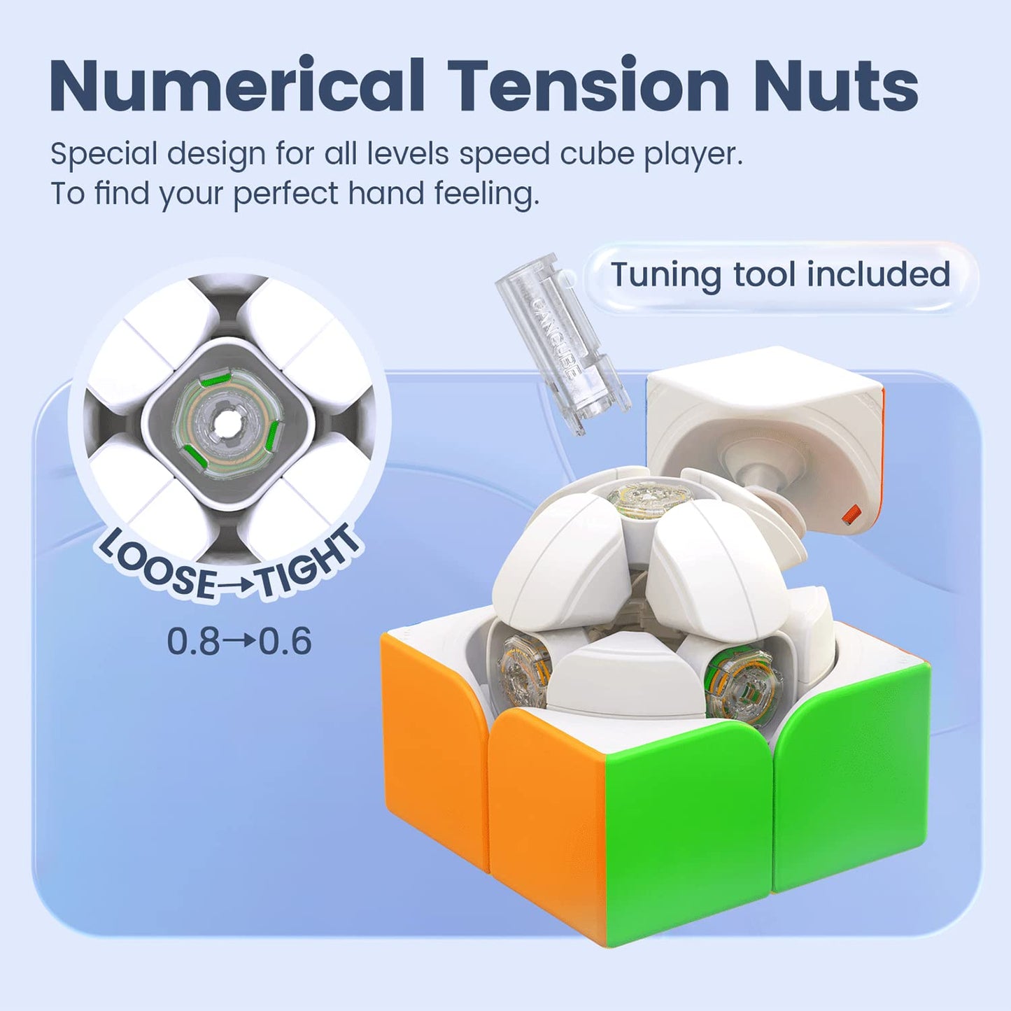 GAN 251 V2 2x2x2 Speed Cube Mini – Lightweight Stickerless, 51mm for Beginners