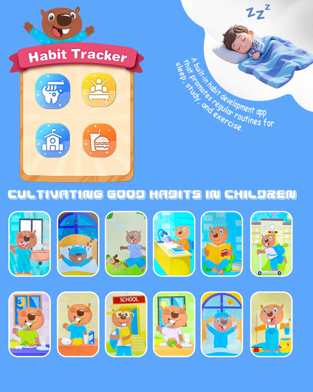 GANDASHI Kids Smart Phone 3.5-inch Touchscreen — ABC Learning for Ages 3–10, 16GB SD Card Included