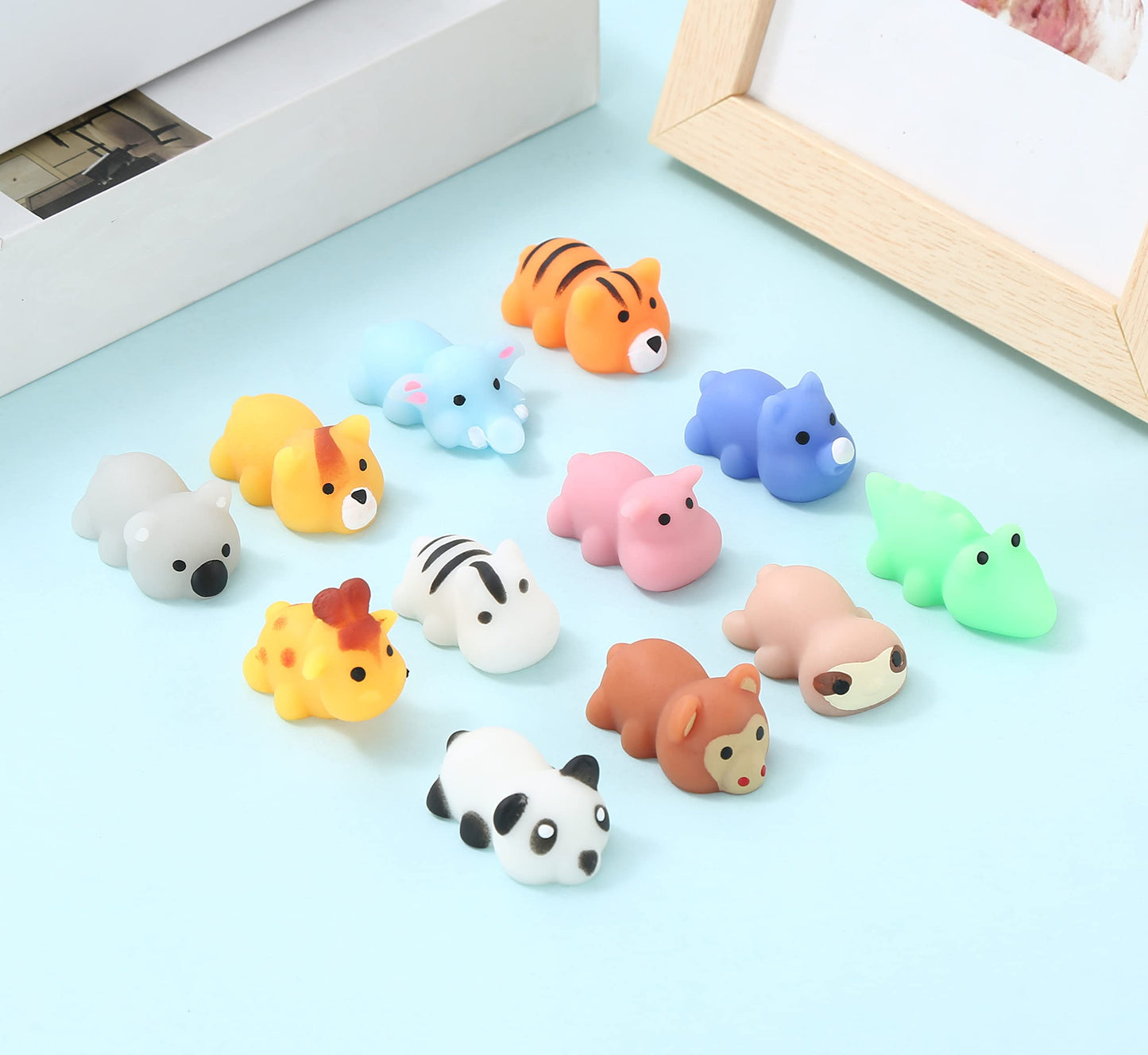 Ganjiang 12 Pack Mochi Squishy Animals - Soft Stress Relief Toys for Kids, Classroom Prizes & Party Favors
