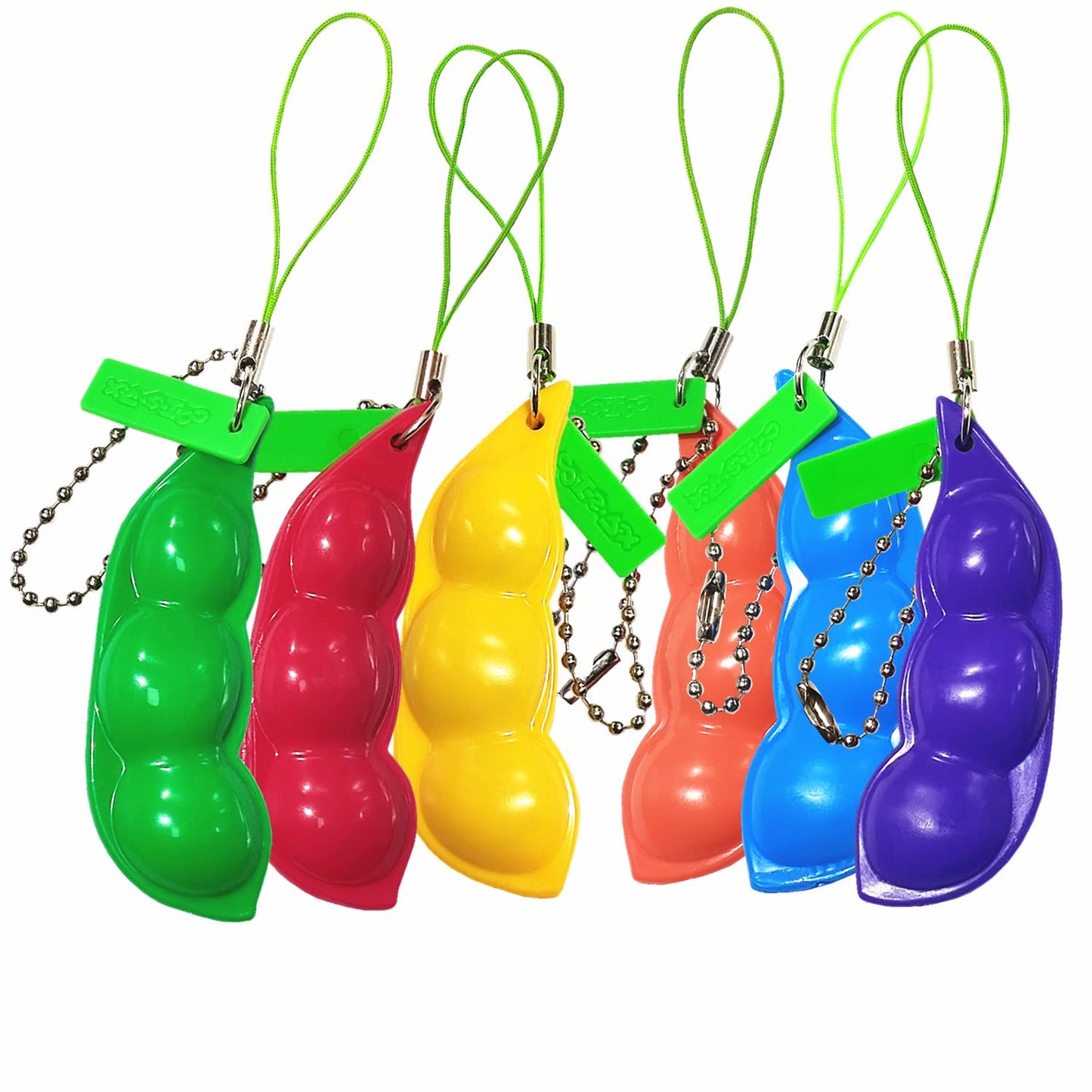 Ganjiang 12-Piece Squeeze Bean Keychain Fidget Toys – Stress Relief & Sensory Set