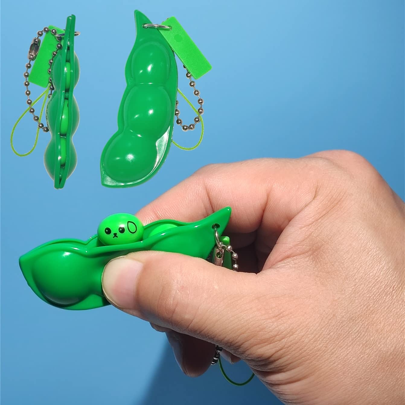 Ganjiang 12-Piece Squeeze Bean Keychain Fidget Toys – Stress Relief & Sensory Set