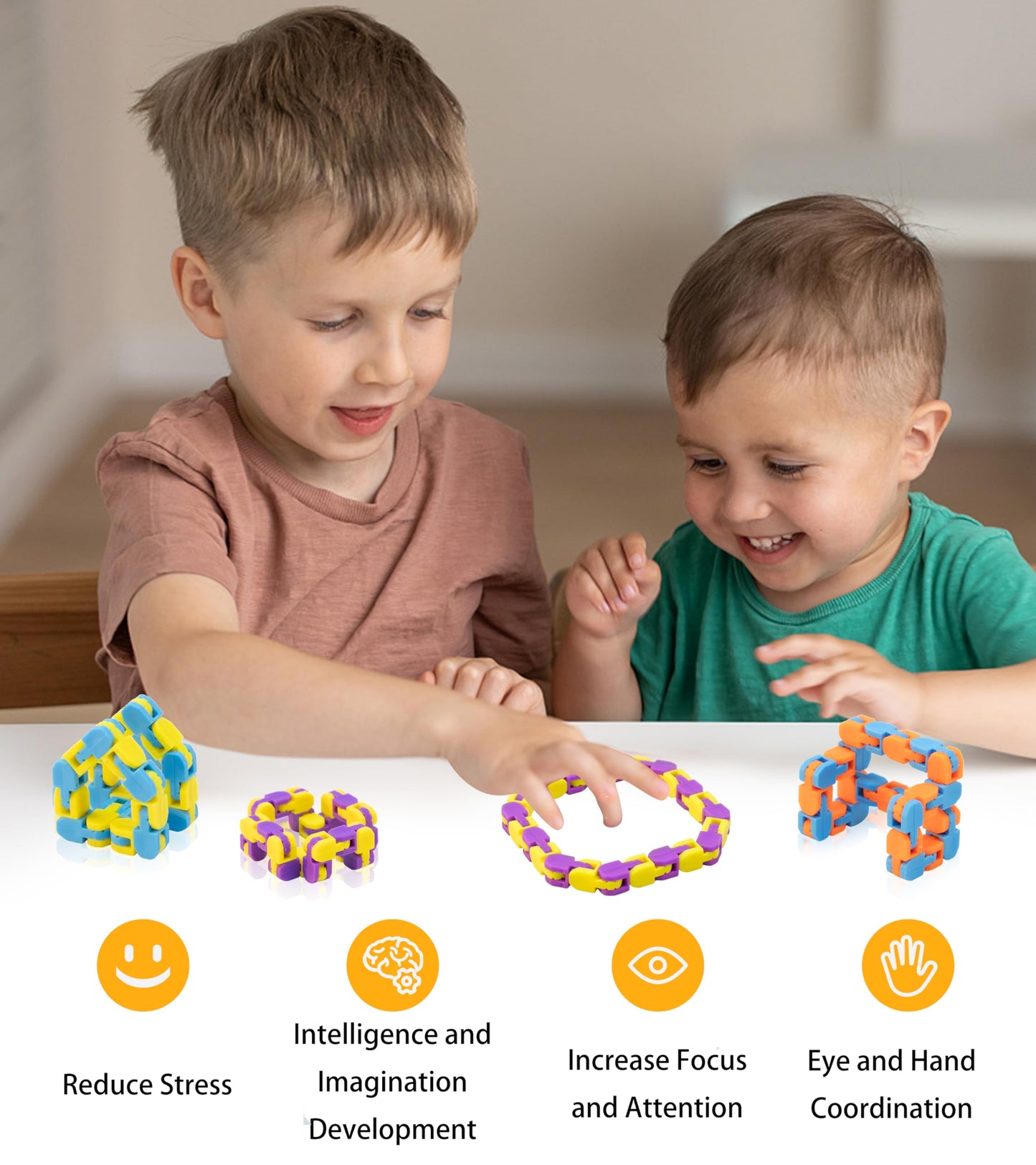 Ganowo 18 Pack Wacky Tracks - Fidget Toys for Focus, Sensory Play, ADHD & Autism
