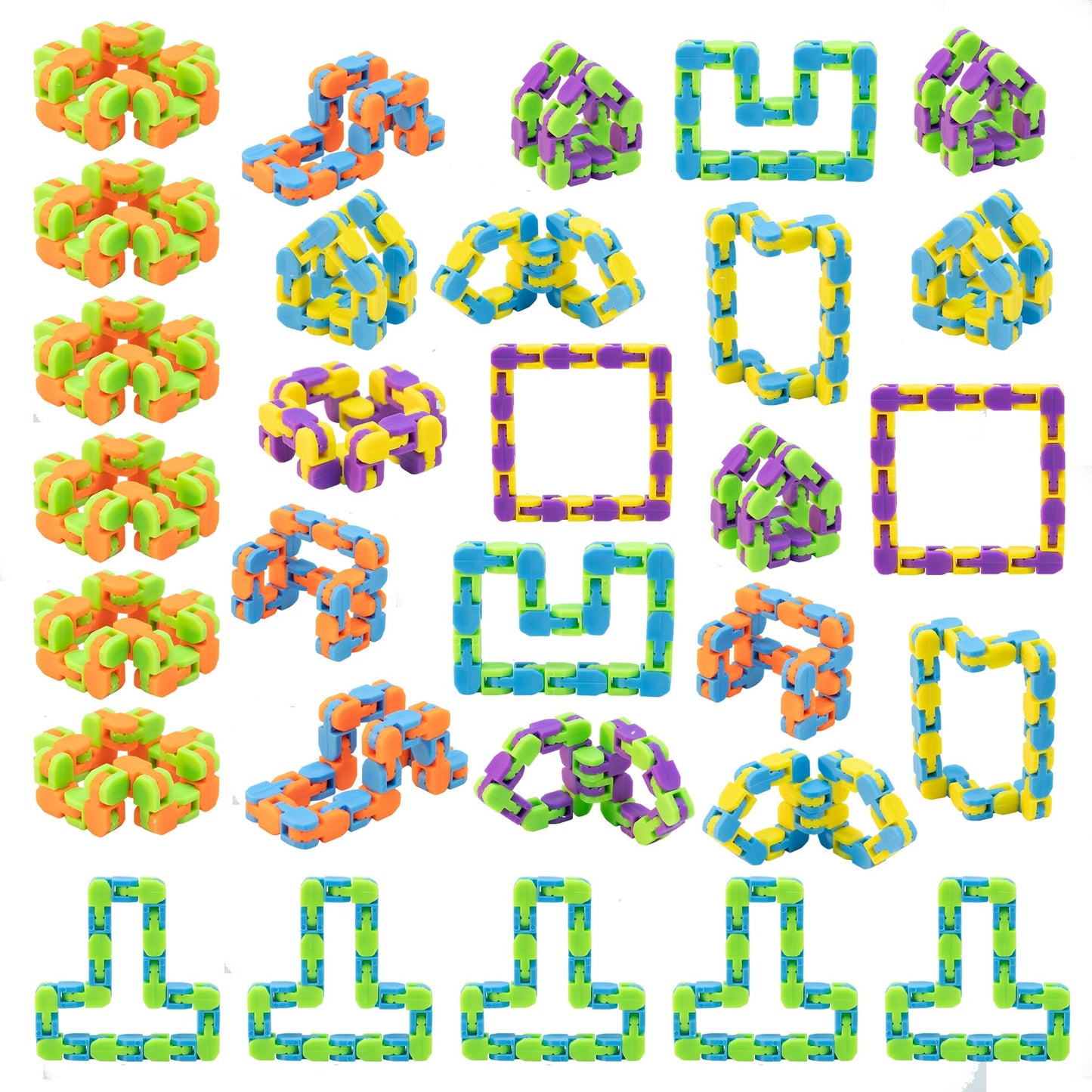 Ganowo 18 Pack Wacky Tracks - Fidget Toys for Focus, Sensory Play, ADHD & Autism