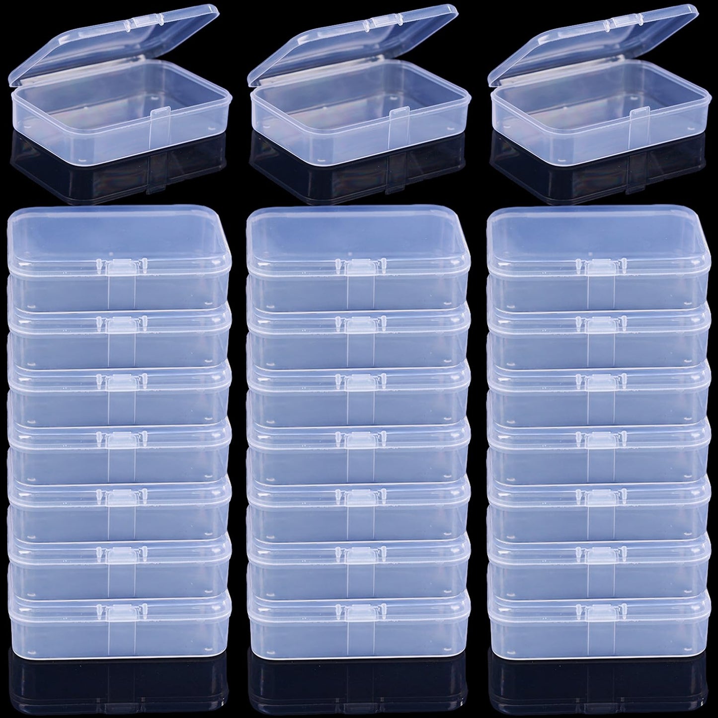 Gansita Clear Plastic Card Boxes – Snap-Closed Deck Storage, 24-Pack