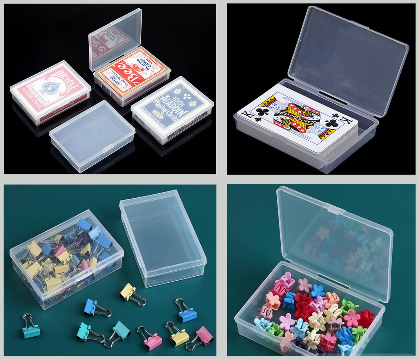 Gansita Clear Plastic Card Boxes – Snap-Closed Deck Cases (18 Pcs)