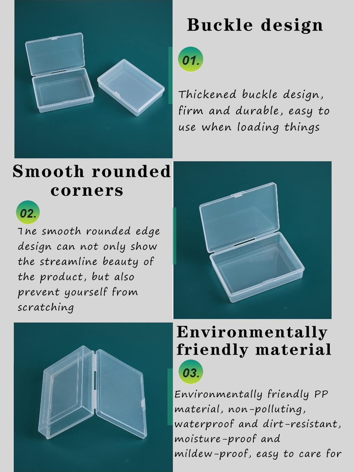 Gansita Clear Plastic Card Boxes – Snap-Closed Deck Storage, 24-Pack