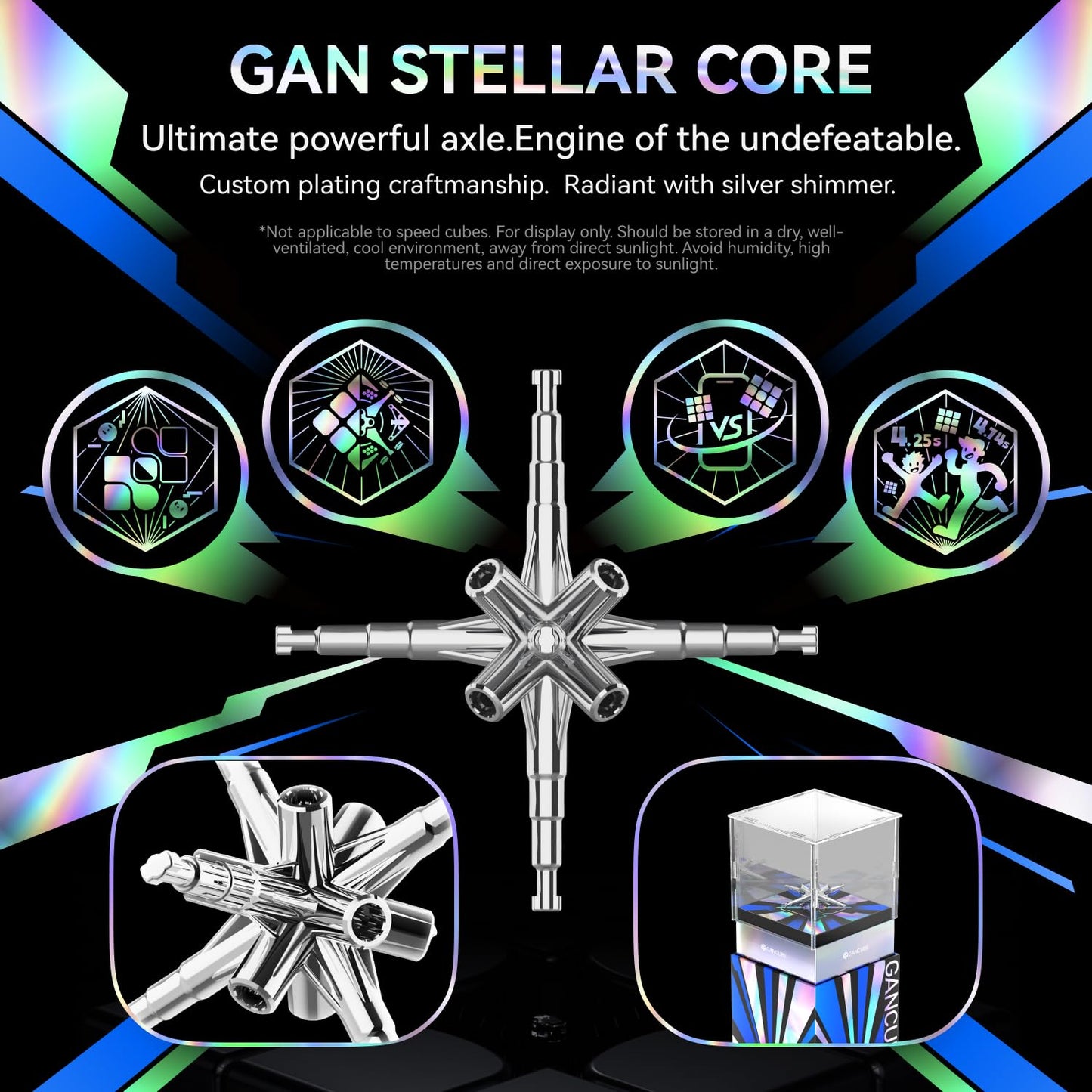 GANSPUZZLE GAN 15 Maglev Speed Cube 3x3 – Ultra-Light 58.6g, 10th Anniversary Edition