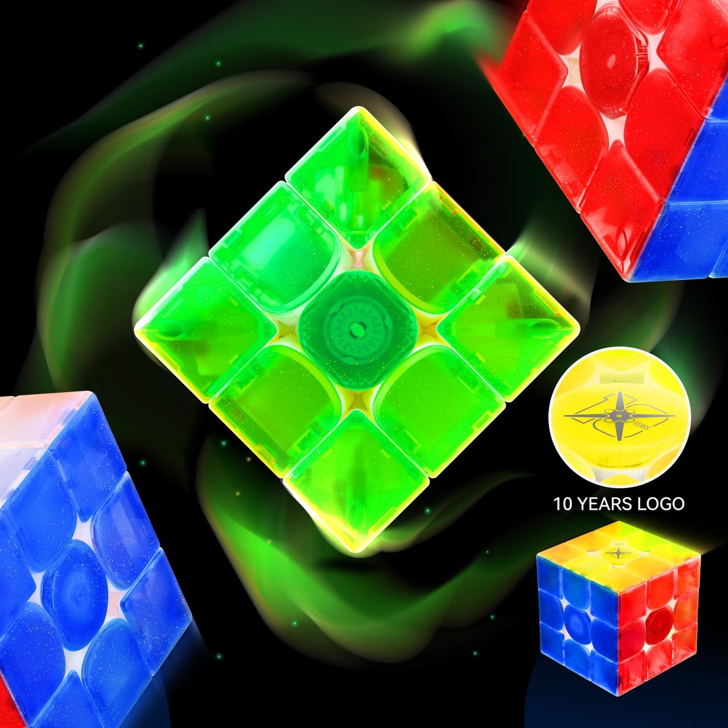 GANSPUZZLE GAN 15 Maglev Speed Cube 3x3 – Ultra-Light 58.6g, 10th Anniversary Edition