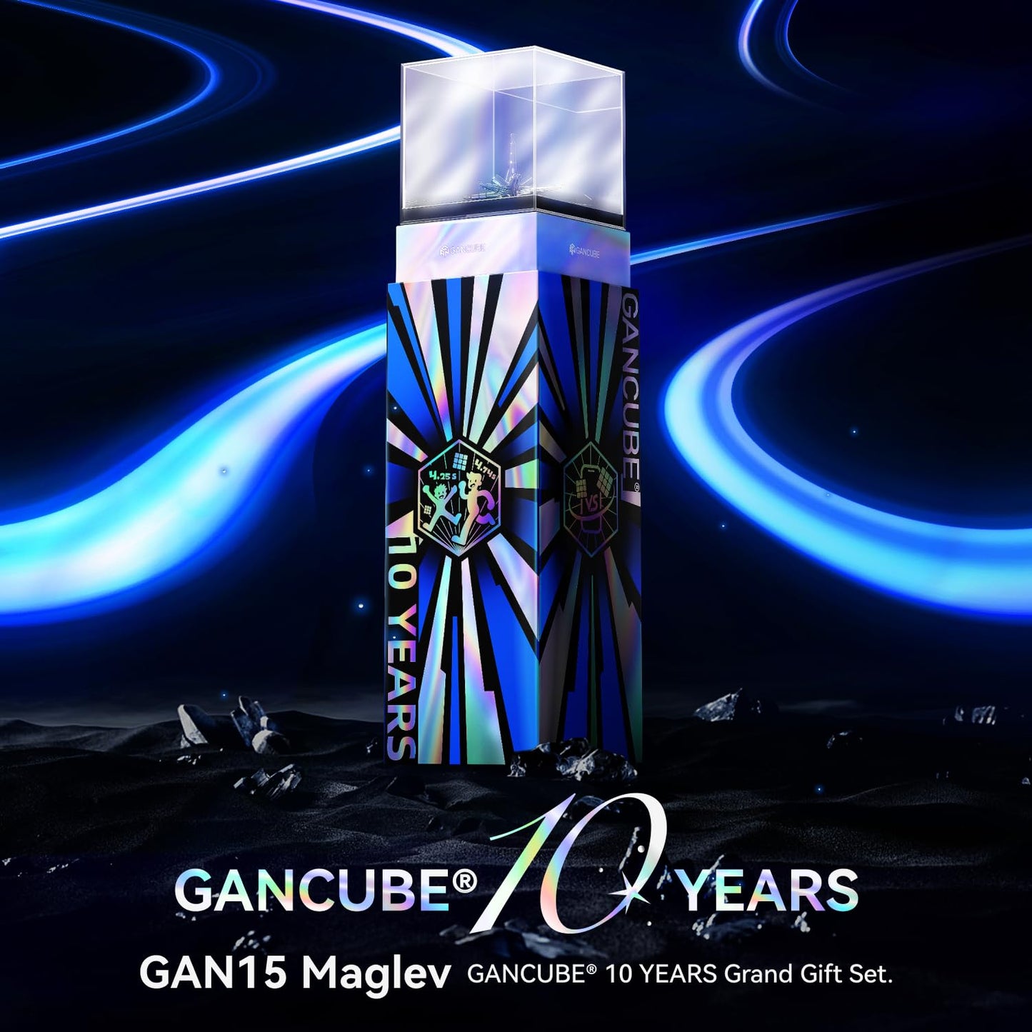 GANSPUZZLE GAN 15 Maglev Speed Cube 3x3 – Ultra-Light 58.6g, 10th Anniversary Edition