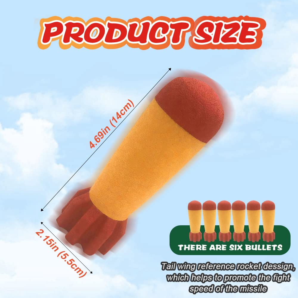 Gantan Rocket Barrel Launcher – Foam Rockets Included (6 Pack)