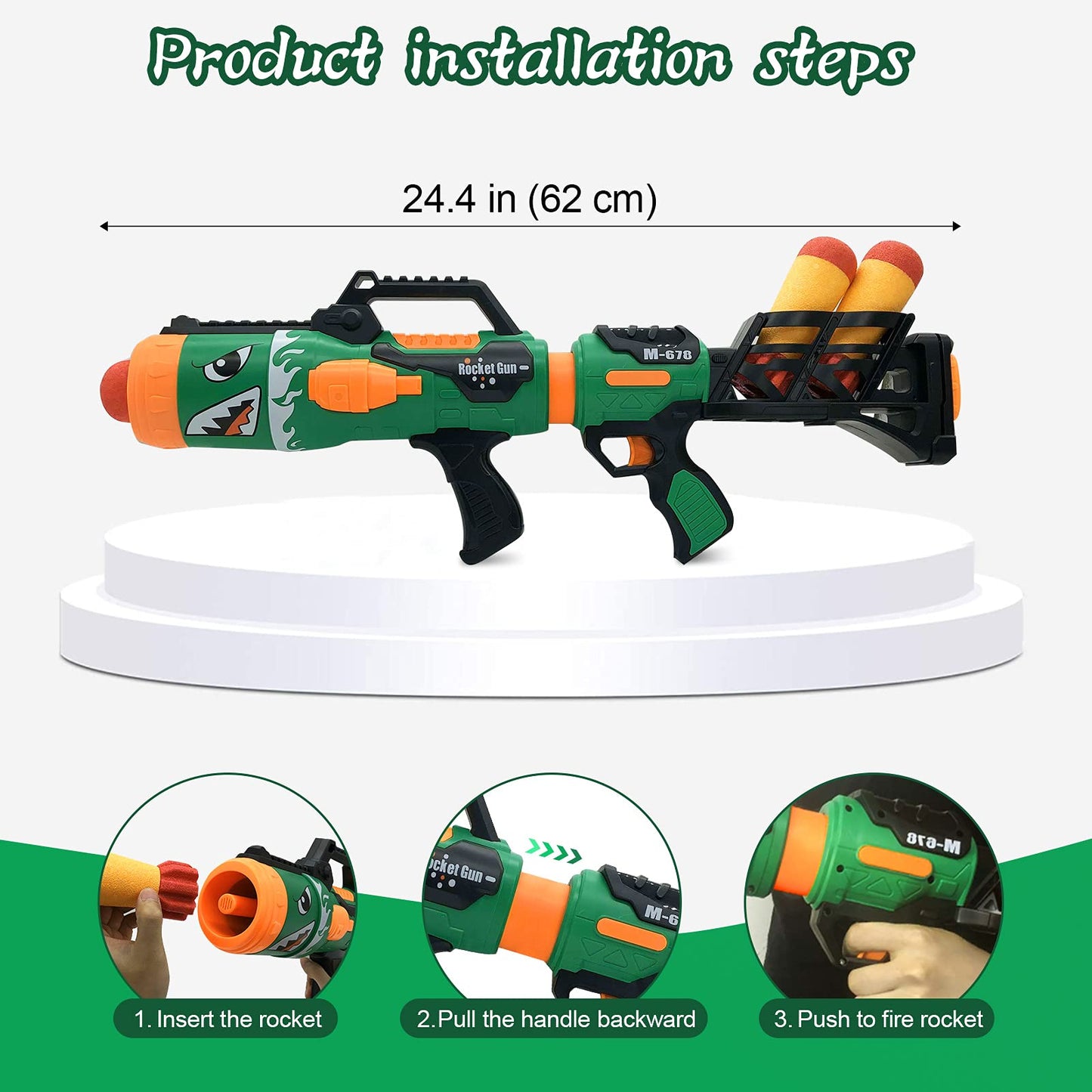 Gantan Rocket Barrel Launcher – Foam Rockets Included (6 Pack)