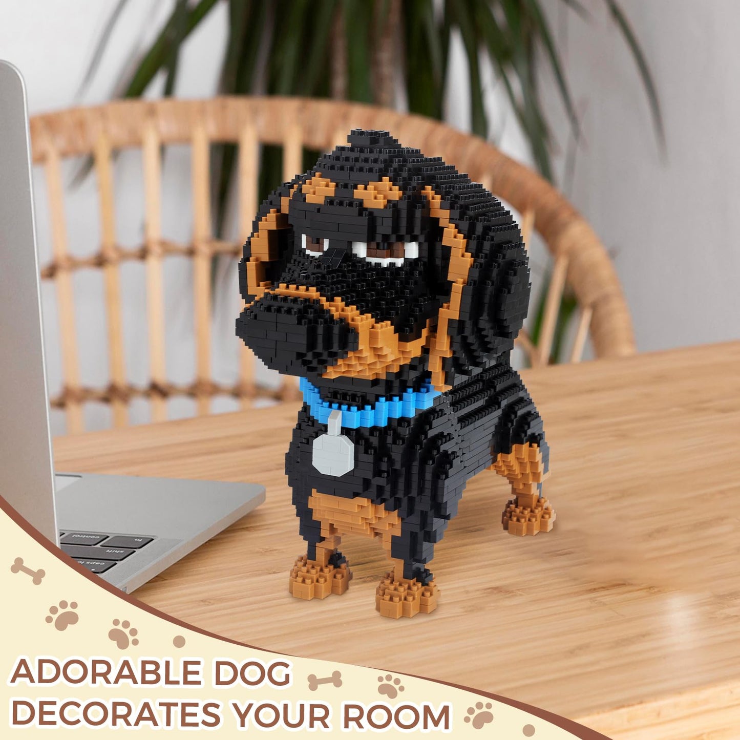 GaoDeBuChou Dachshund 3D Puzzle - 2100-Piece Build, LEGO-Compatible, STEM Gift