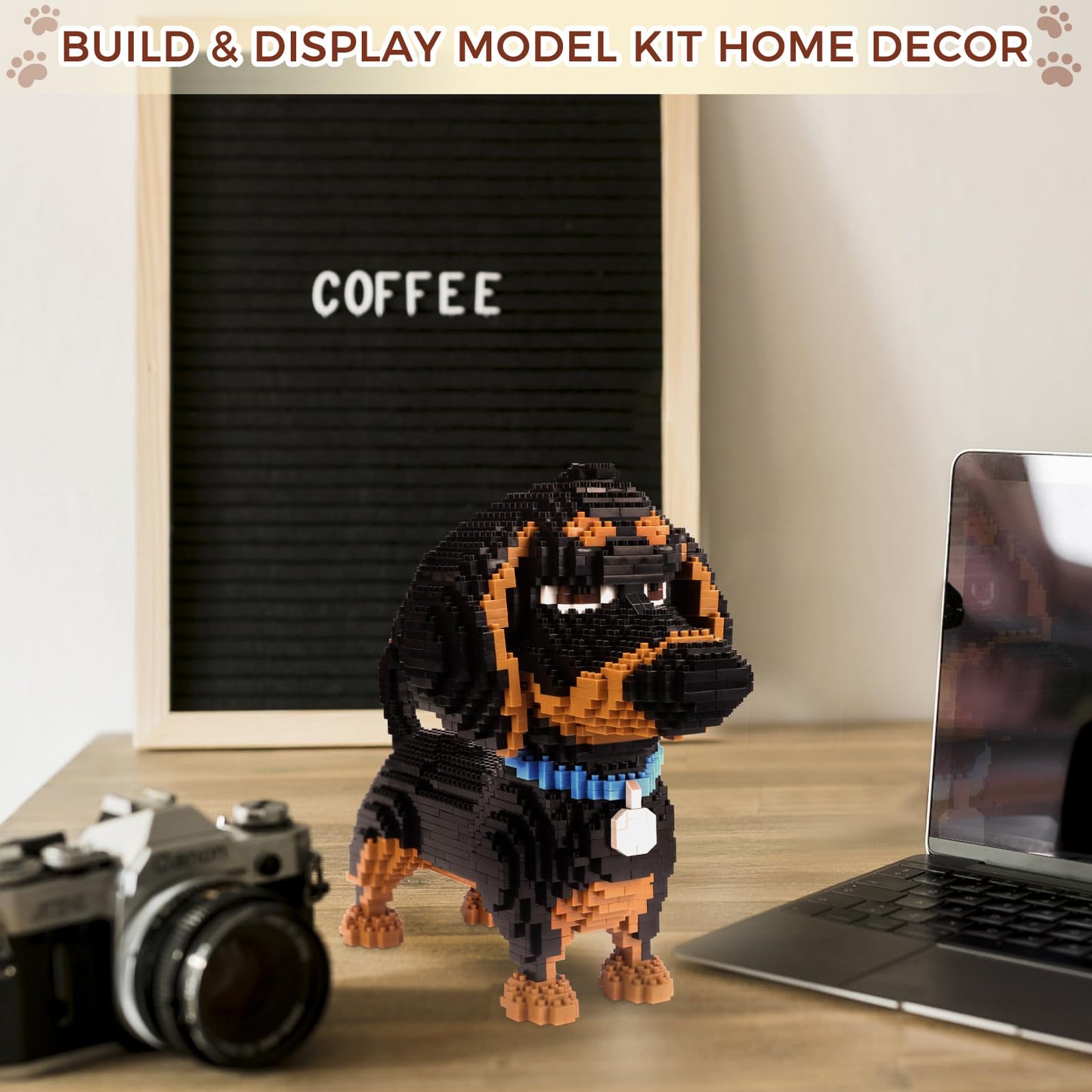 GaoDeBuChou Dachshund 3D Puzzle - 2100-Piece Build, LEGO-Compatible, STEM Gift