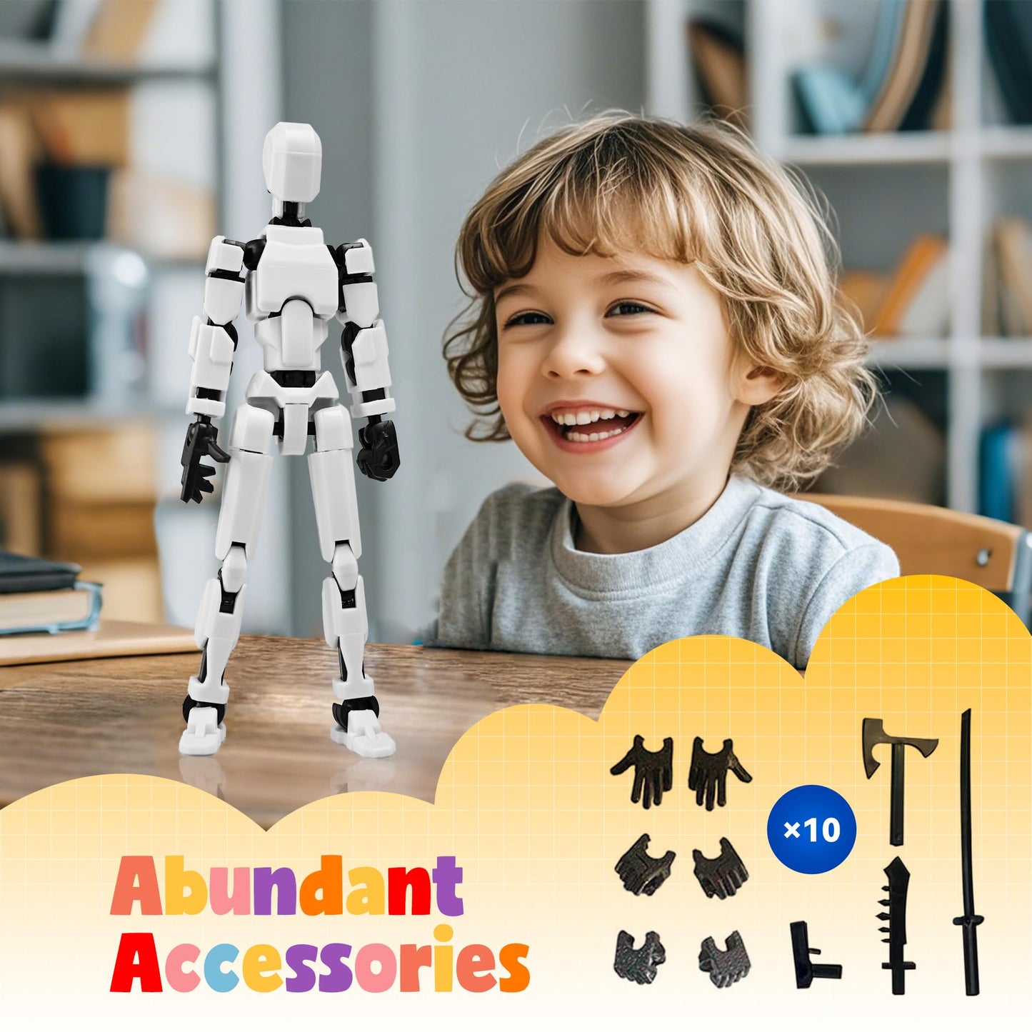 GAOFBA T13 Action Figures - Shoulder Armor Upgrade, 10-Piece Set with 3 Hands & 4 Weapons