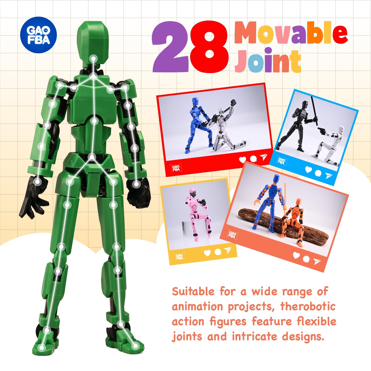 GAOFBA T13 Action Figures - Shoulder Armor Upgrade, 10-Piece Set with 3 Hands & 4 Weapons