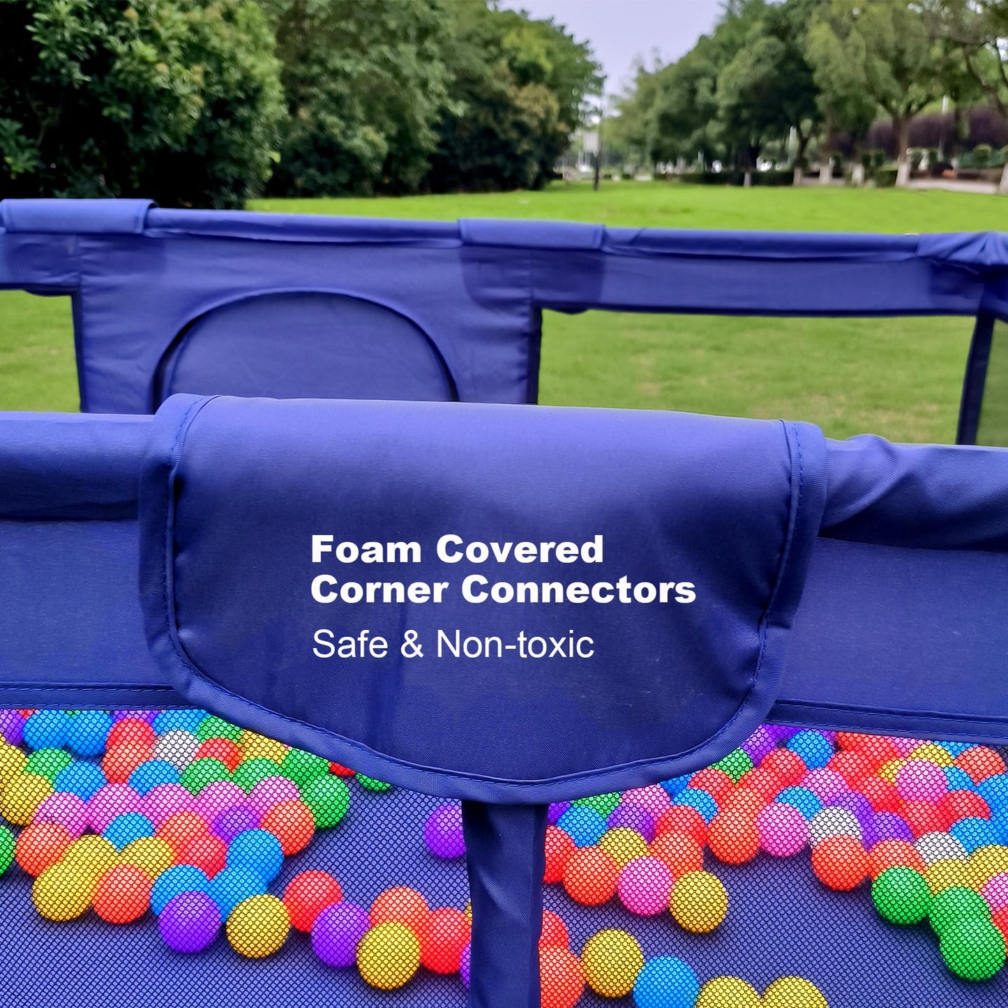 Gaorui Large Kids Ball Pit – Portable Indoor Outdoor Play Yard for Toddlers (Blue)