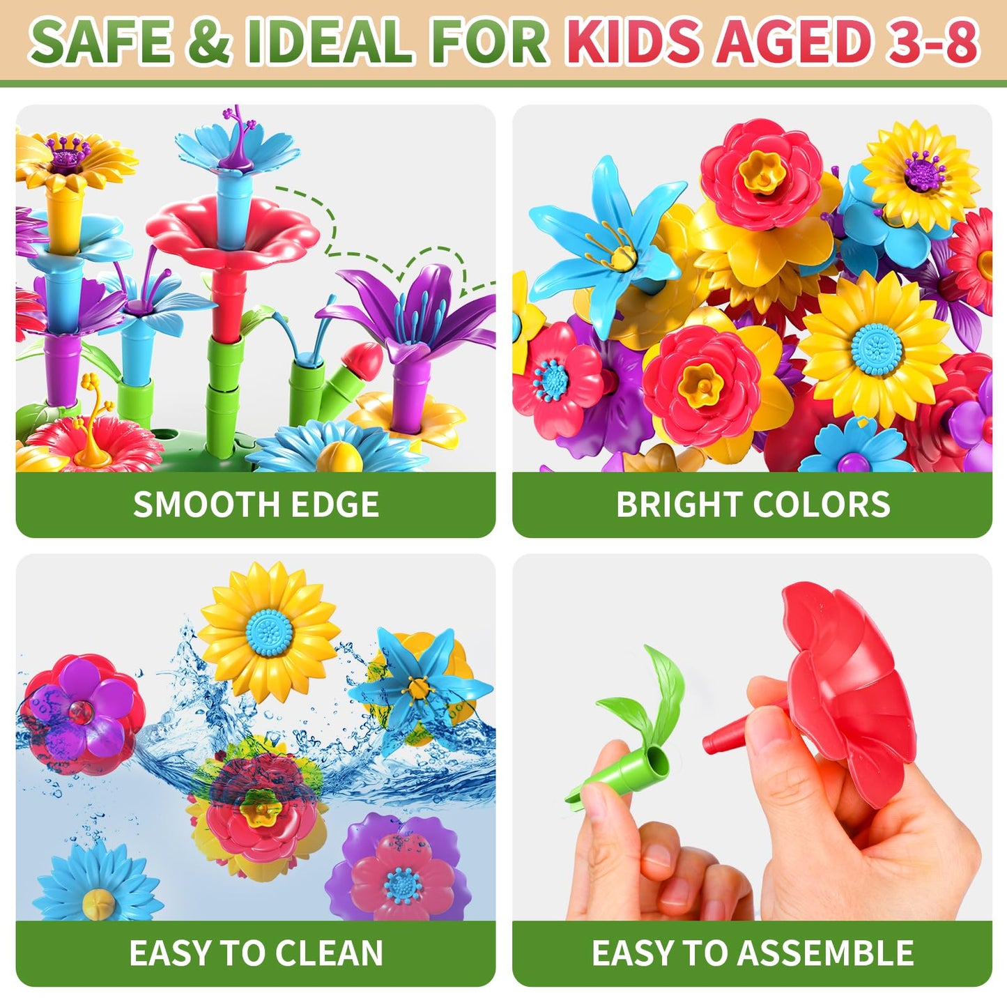 Garbo Star Flower Garden Building Toys – 81-Piece STEM Gift for Ages 3-6
