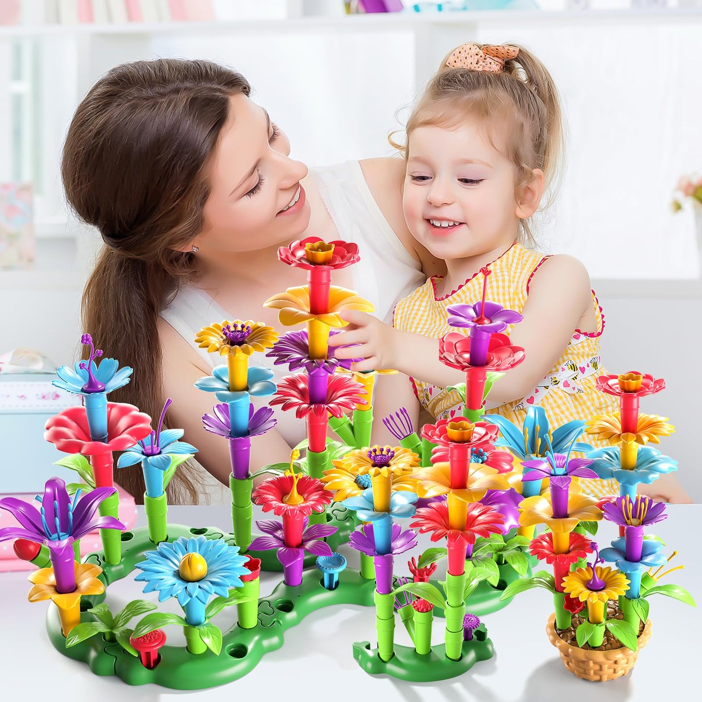 Garbo Star Flower Garden Building Toys – 81-Piece STEM Gift for Ages 3-6