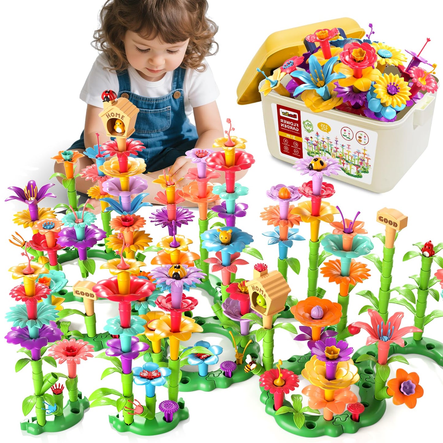 Garbo Star Flower Garden Building Toys for Girls – 235-Pcs STEM Kit for Ages 3-6