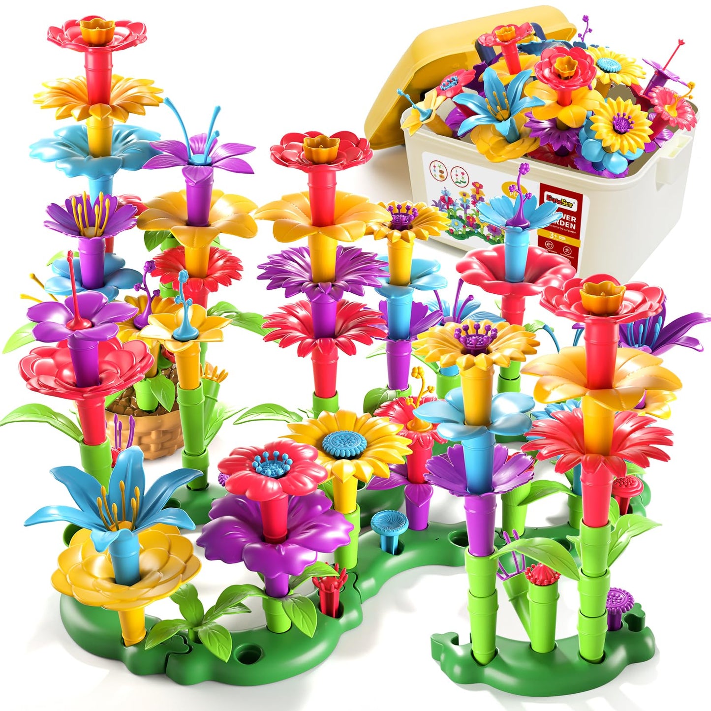Garbo Star Flower Garden Building Toys – 81-Piece STEM Gift for Ages 3-6