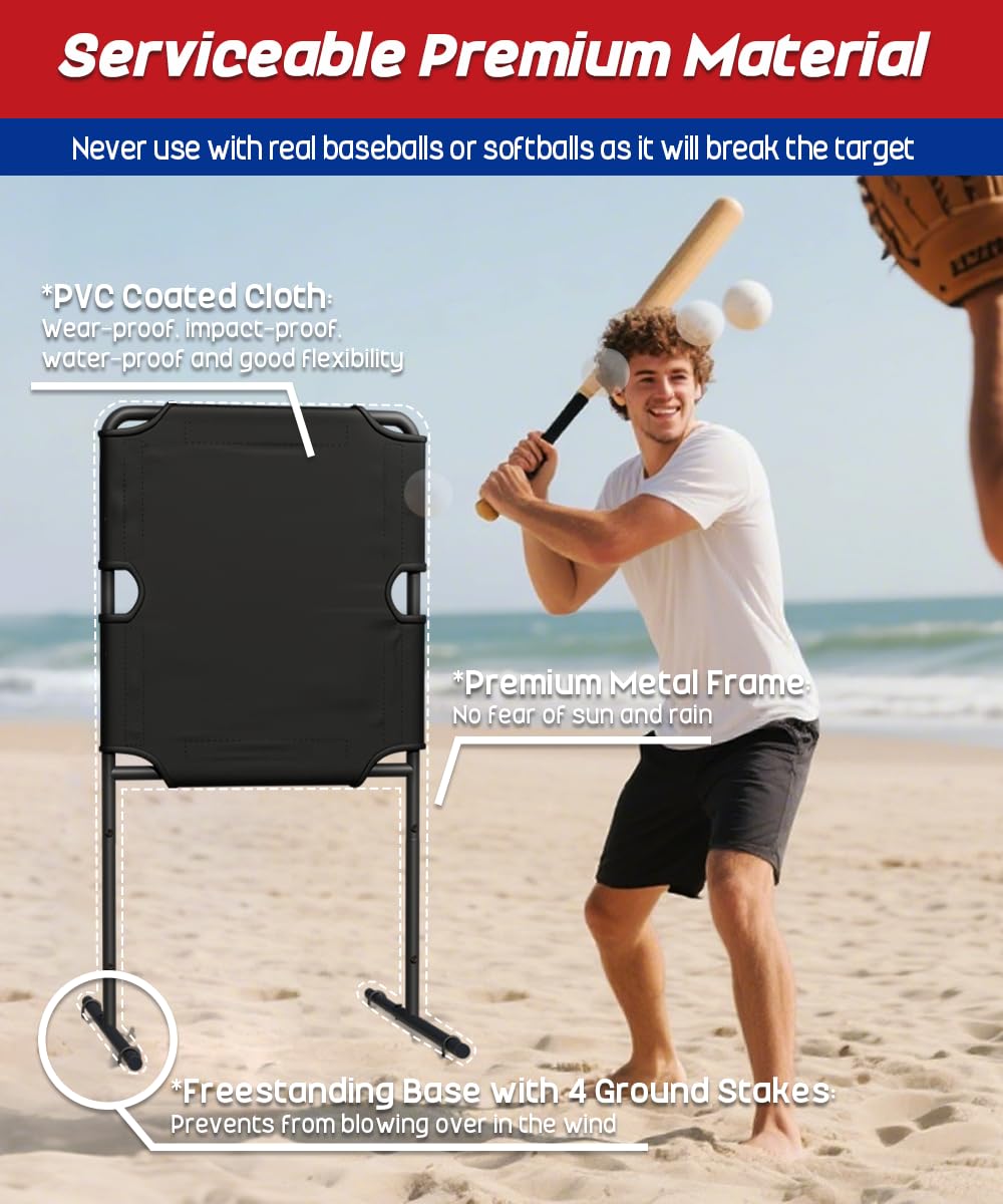 Garbuildman Baseball Strike Zone Target – Portable 28x30 Freestanding Training Frame for Plastic Balls