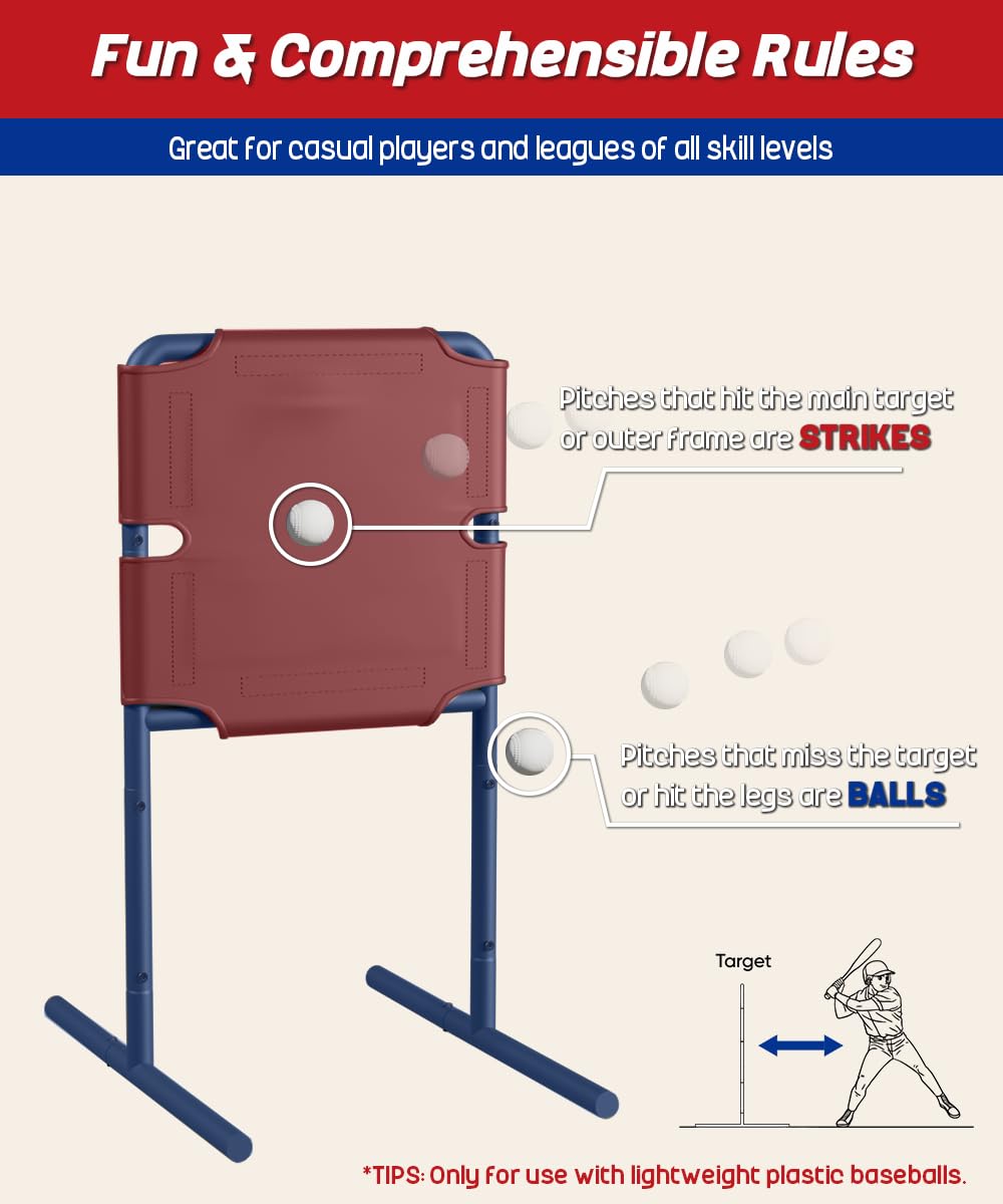 Garbuildman Baseball Strike Zone Target – 20 by 24 Inches Portable Freestanding Frame