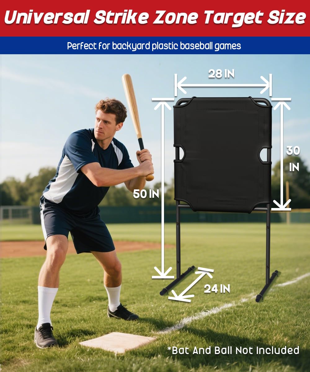 Garbuildman Baseball Strike Zone Target – Portable 28x30 Freestanding Training Frame for Plastic Balls