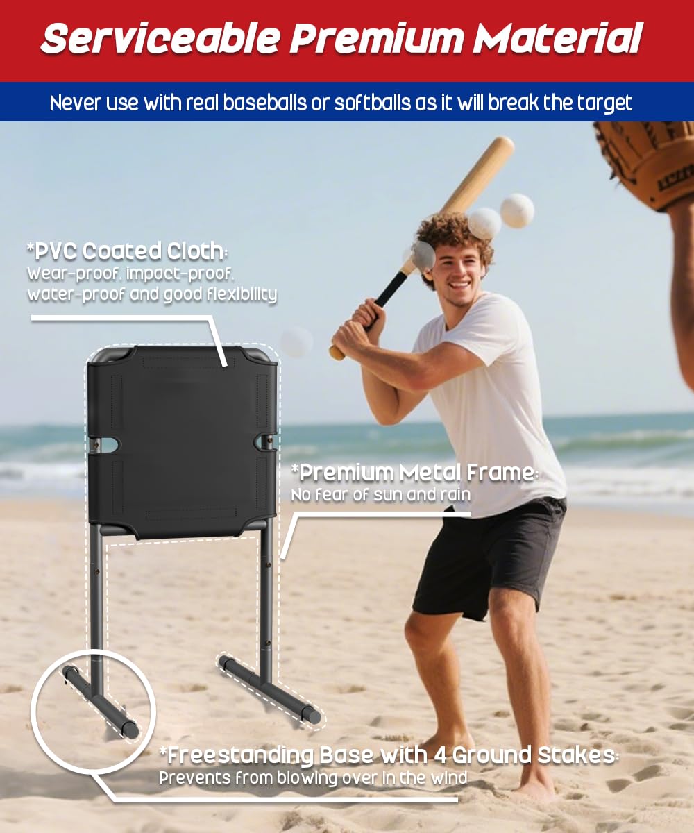 Garbuildman Baseball Strike Zone Target – 20 by 24 Inches Portable Freestanding Frame