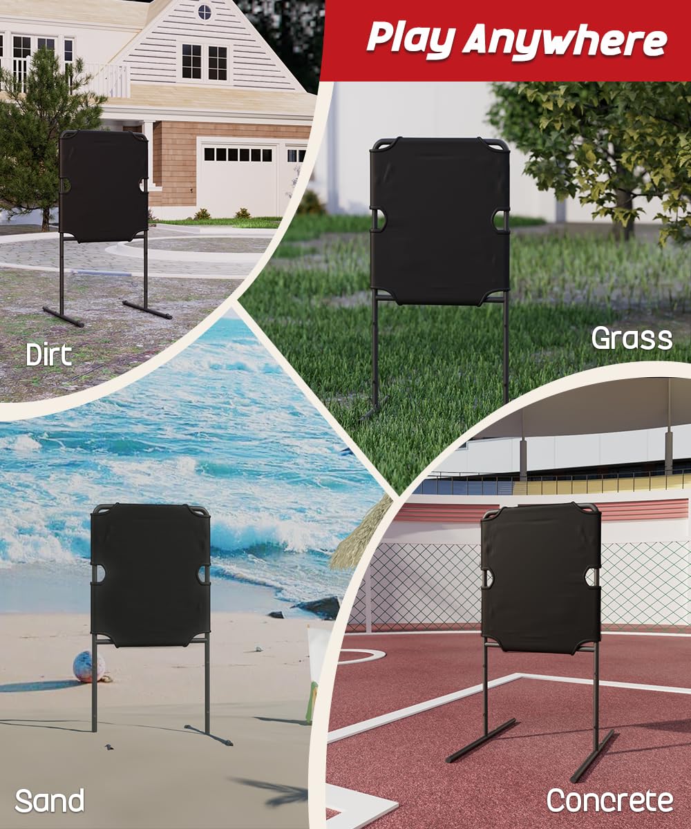 Garbuildman Baseball Strike Zone Target – Portable 28x30 Freestanding Training Frame for Plastic Balls