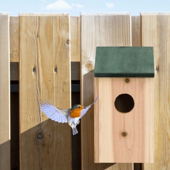 2 Pack Wooden Bird Nesting Boxes for Small Garden Birds
