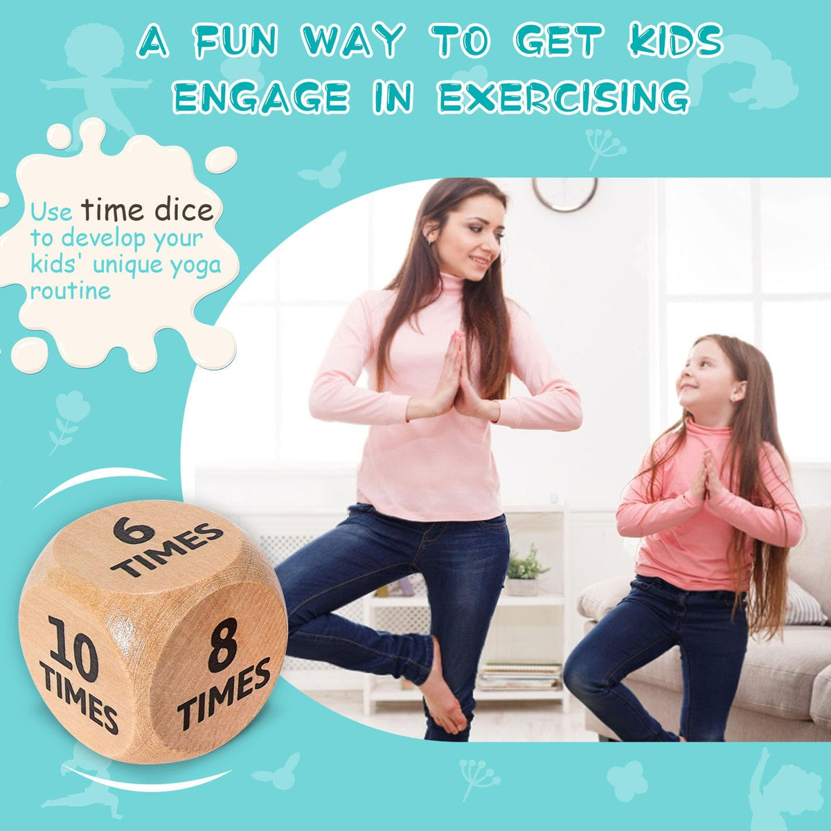 Garybank Kids Yoga Dice – 12 Yoga Cards & 20 Breathing Cards