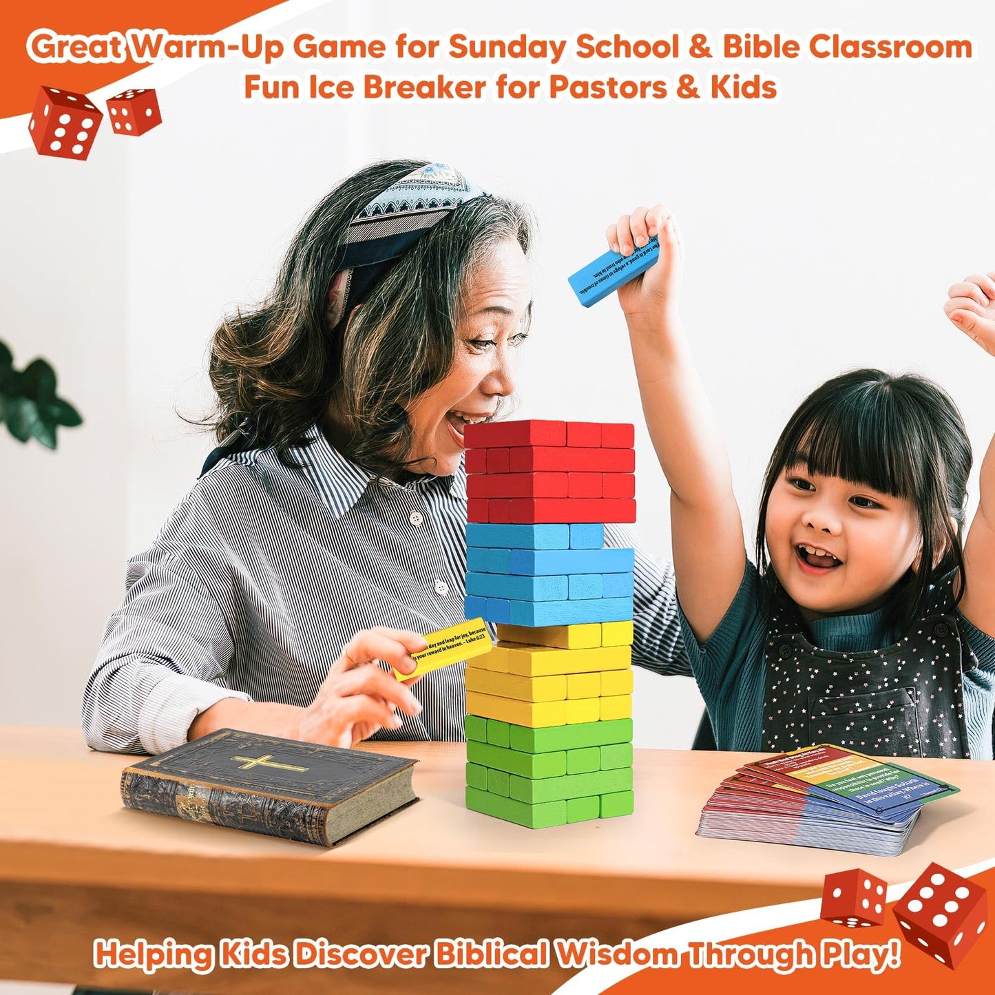 Garybank Faith Tower Bible Games for Kids - 260+ Bible Trivia Cards