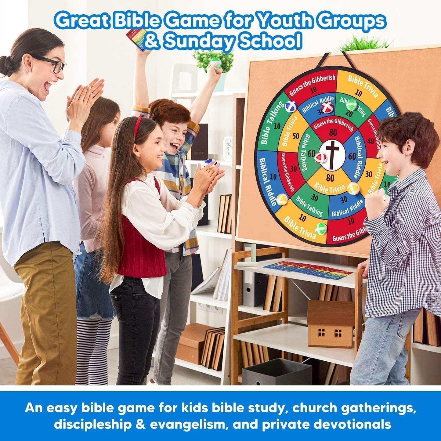 Garybank Faith Darts Bible Trivia – 66 Flash Cards, 260+ Questions | Family Bible Game for All Ages