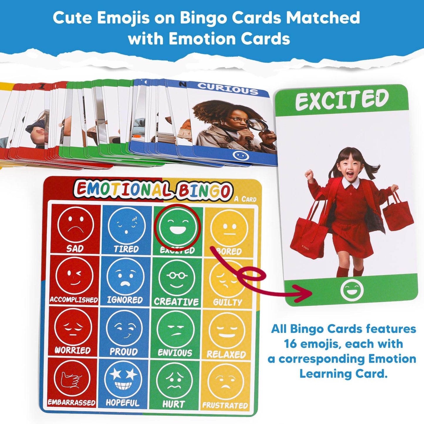 Garybank Emotion Bingo Games for Kids – 56 Feelings & 48 Bingo Cards | SEL & Speech Therapy Tools