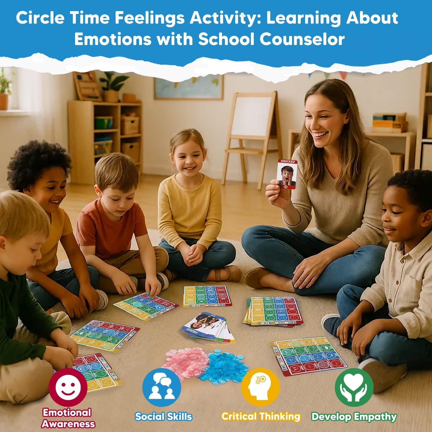 Garybank Emotion Bingo Games for Kids – 56 Feelings & 48 Bingo Cards | SEL & Speech Therapy Tools