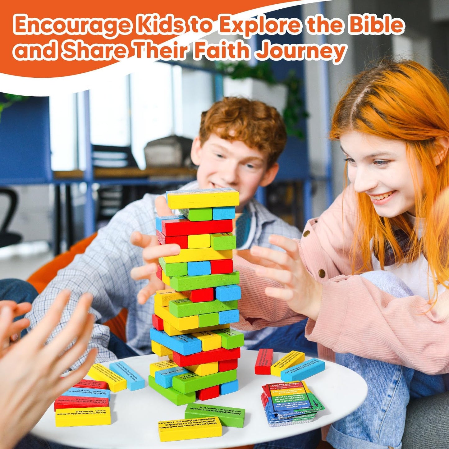 Garybank Faith Tower Bible Games for Kids - 260+ Bible Trivia Cards