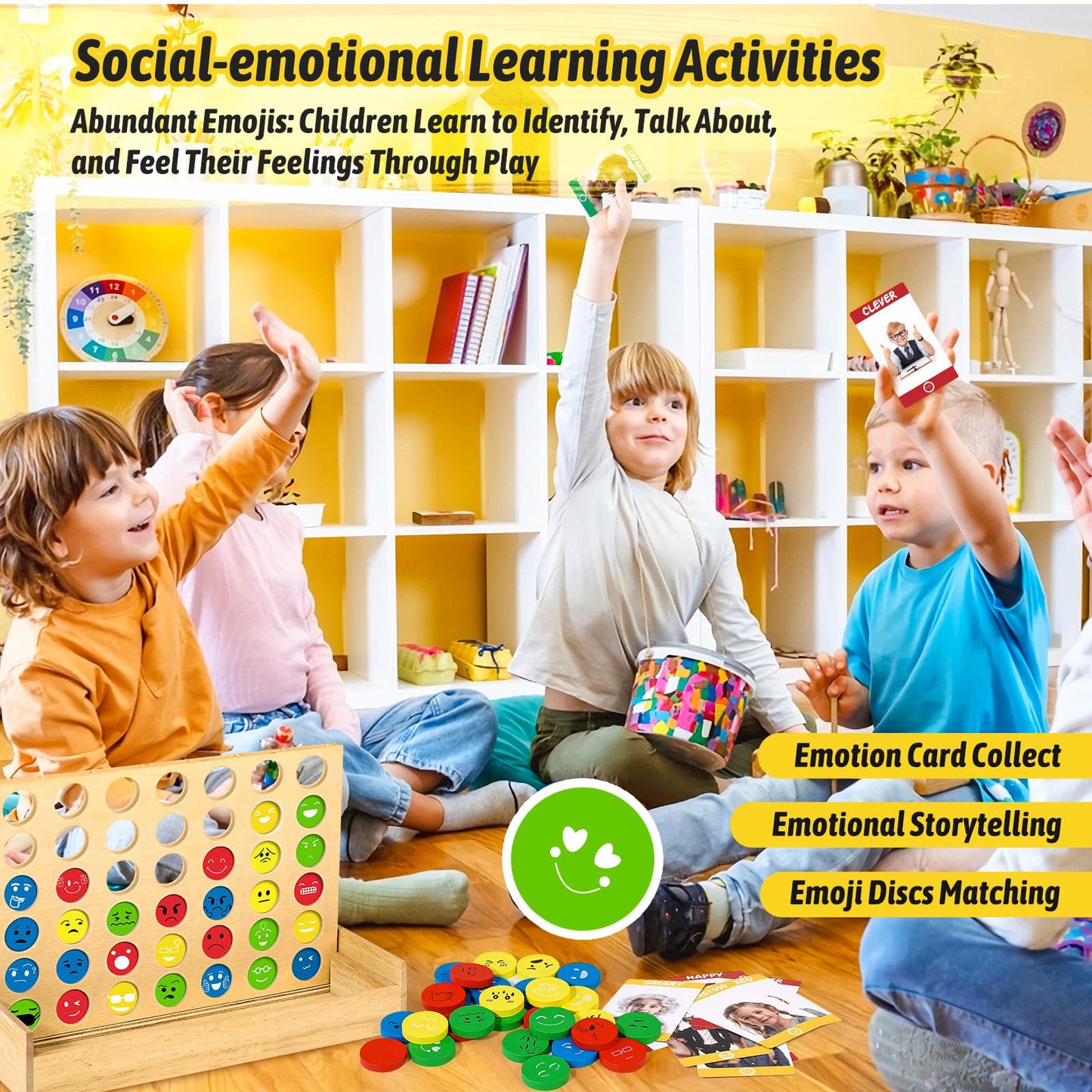 Garybank Feelings Connect Game – 56 Emotion Cards for Kids SEL & Play Therapy