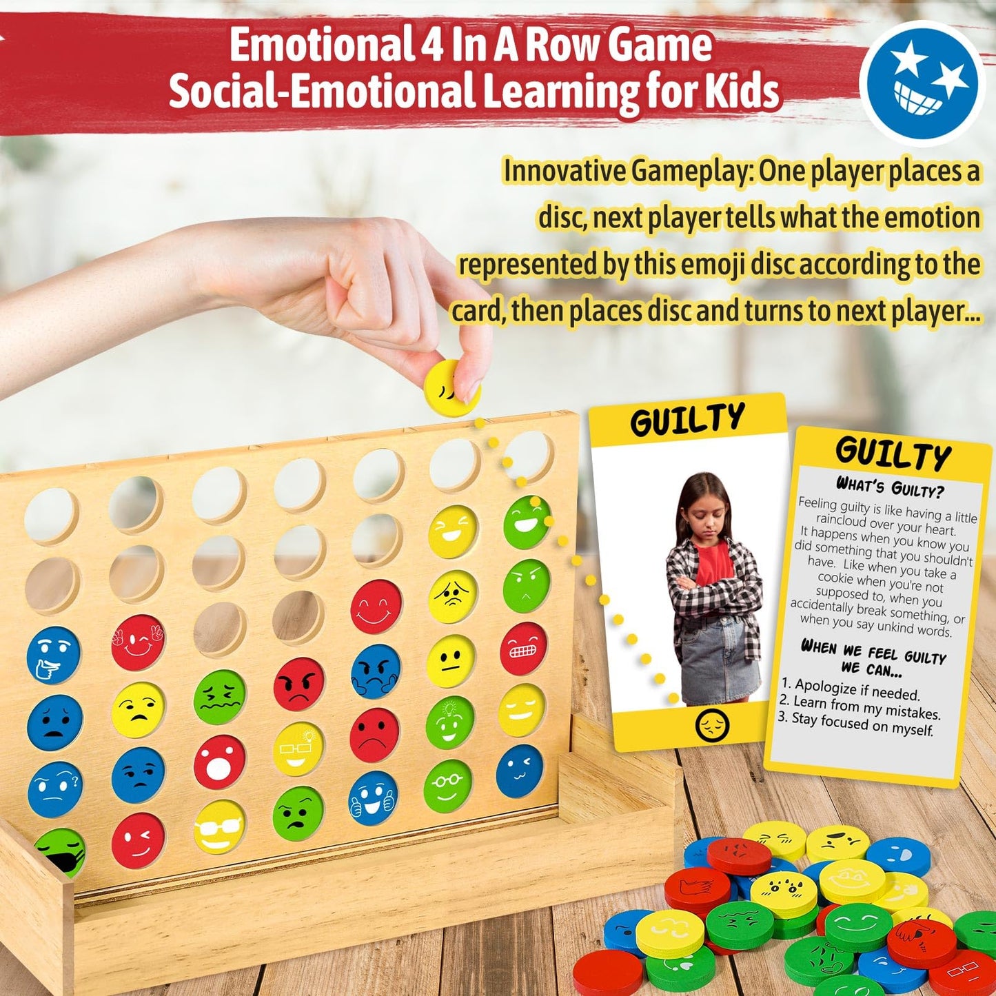 Garybank Feelings Connect Game – 56 Emotion Cards for Kids SEL & Play Therapy