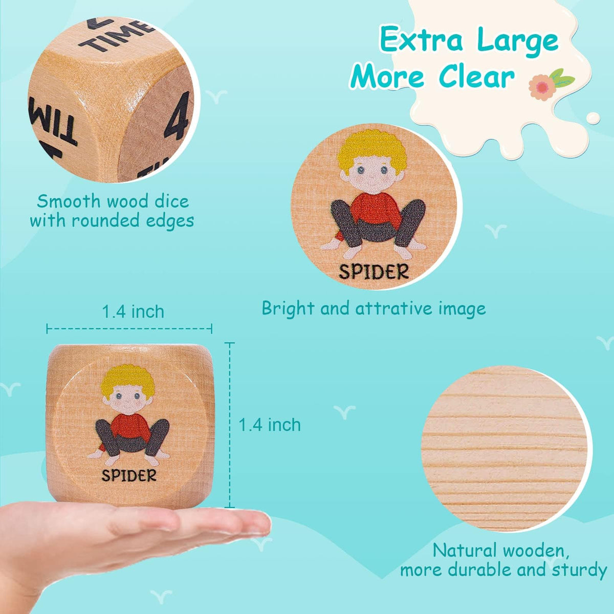 Garybank Kids Yoga Dice – 12 Yoga Cards & 20 Breathing Cards