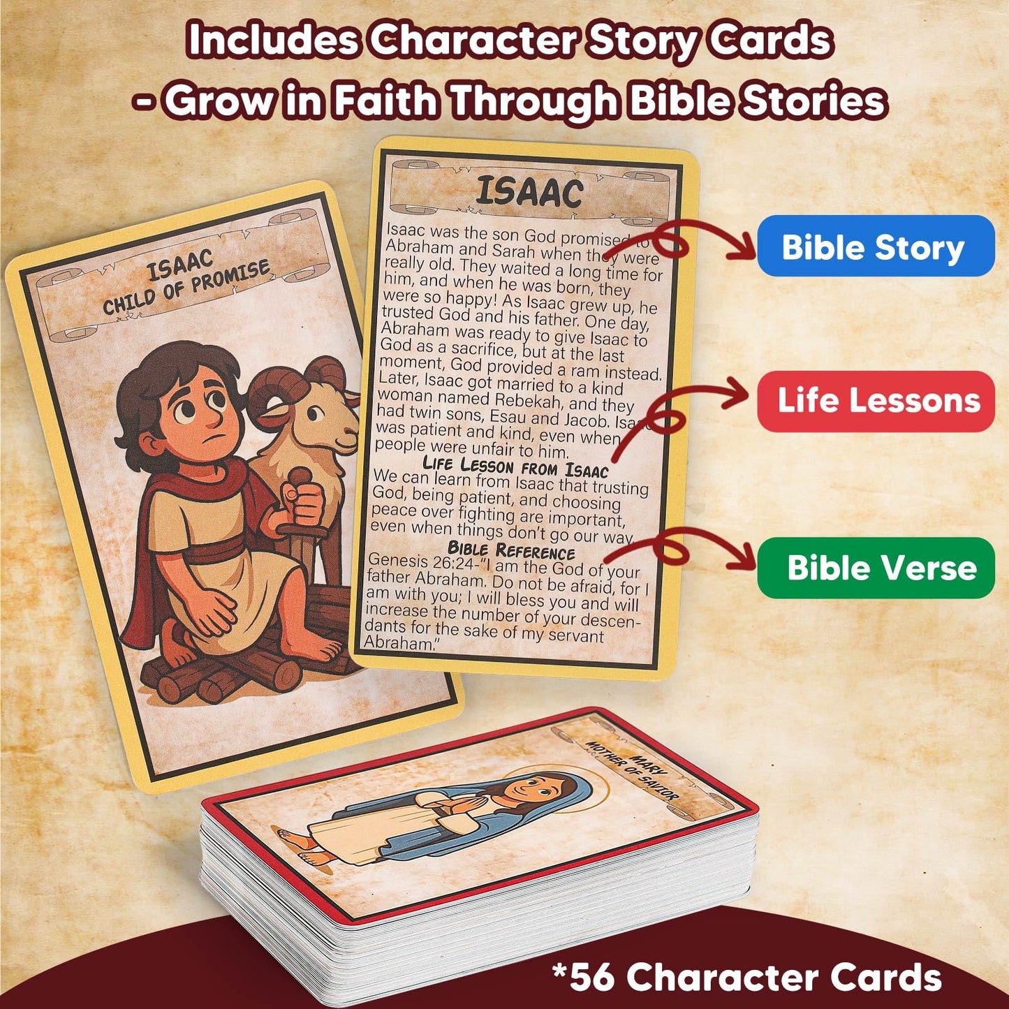 Garybank Bible Swat Game for Kids – 56 Bible Character Cards & Scripture Stories | Sunday School & Family Faith Play