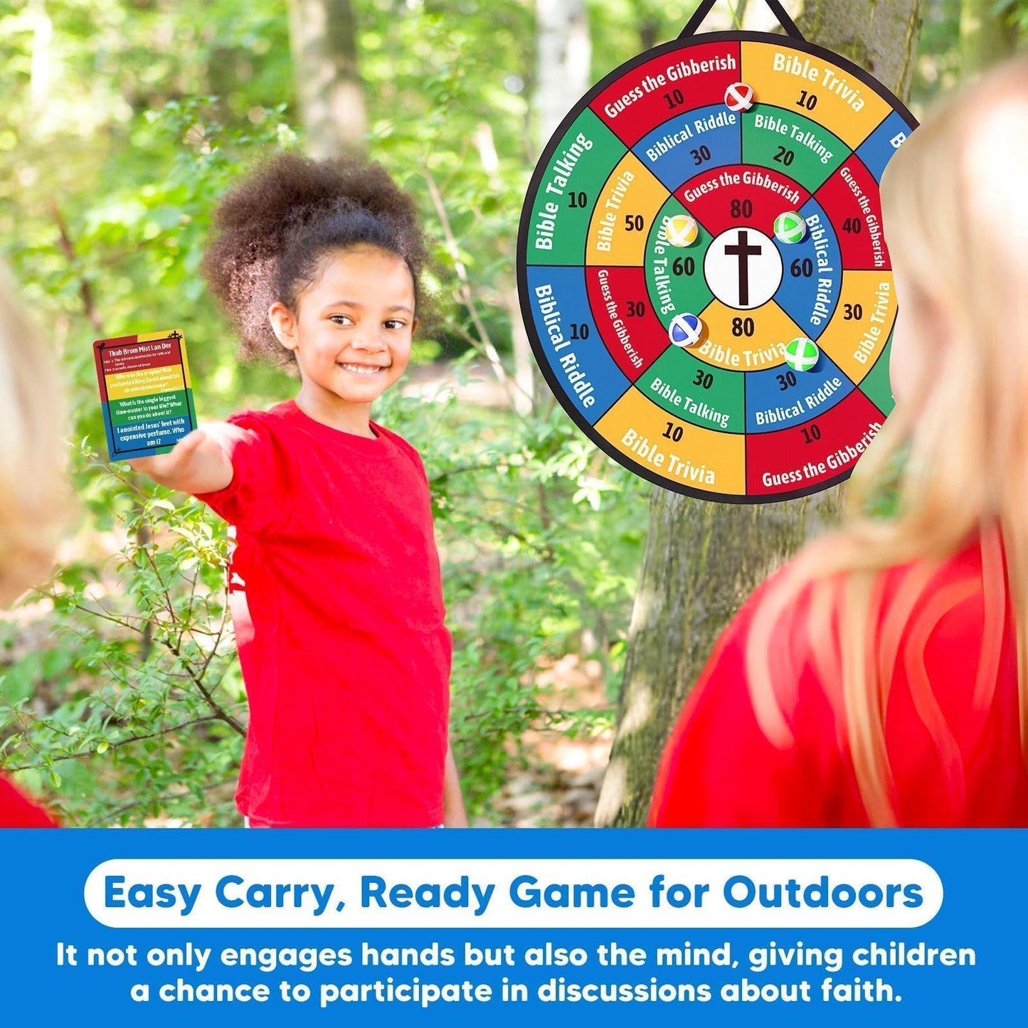 Garybank Faith Darts Bible Trivia – 66 Flash Cards, 260+ Questions | Family Bible Game for All Ages