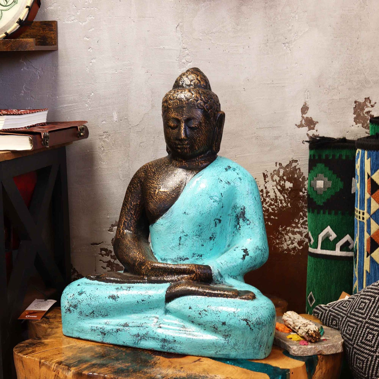 Hand Carved Buddha Statue - 40cm Welcome