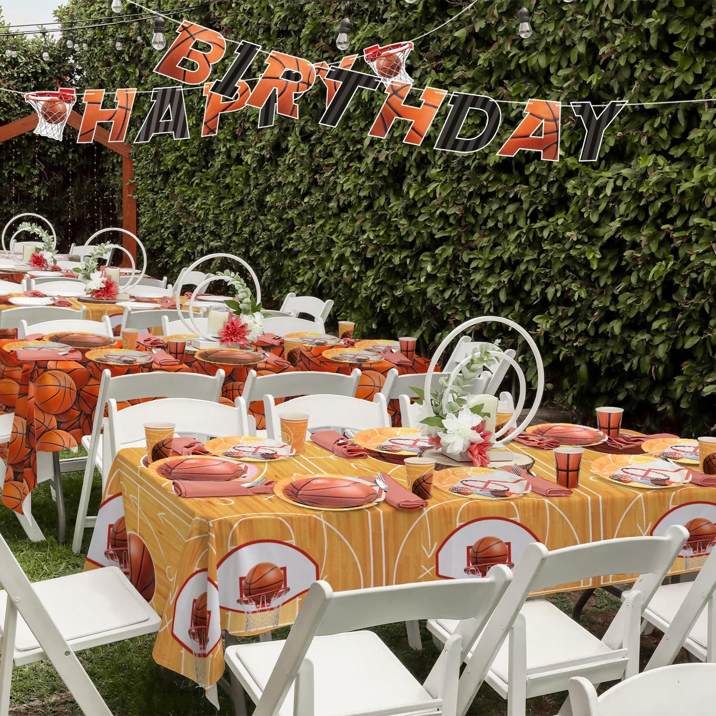 Gatherfun Basketball Party Supplies Kit for 24 – Complete Birthday Decorations & Tableware