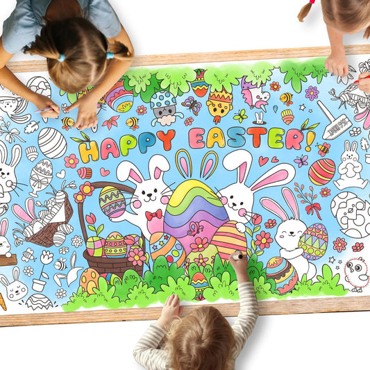 Gatherfun Easter Party Activity Poster — 31.5 x 72 in | Coloring Banner & Table Cover