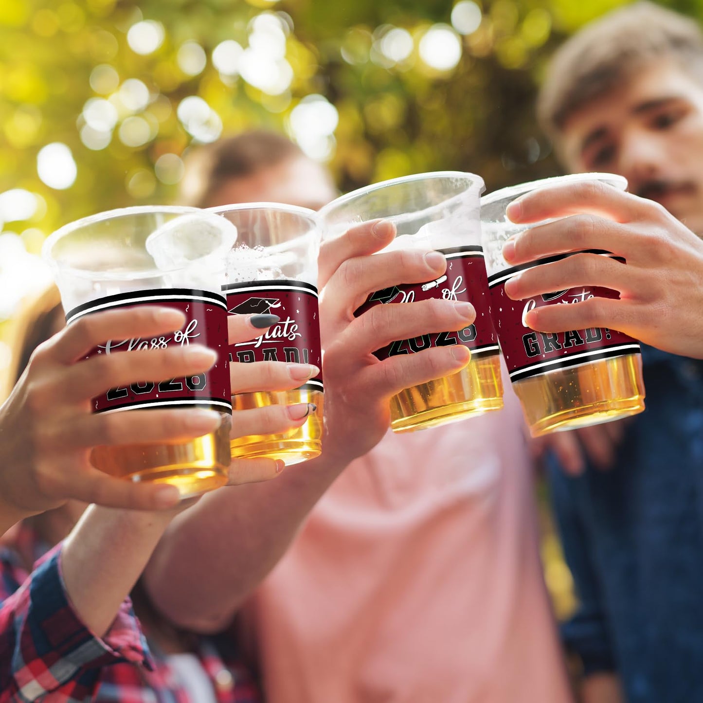 Gatherfun Class of 2026 Graduation Cups – 100 Pack, 16oz Maroon | Party Decor & Durable Drinkware