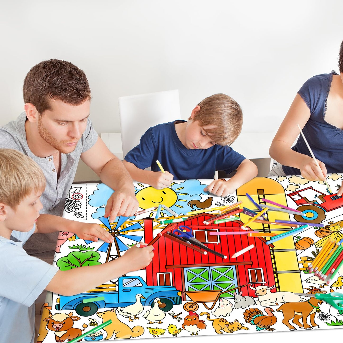 Gatherfun Farm Animal Giant Coloring Poster — 31.5 x 72 in for Classroom & Parties
