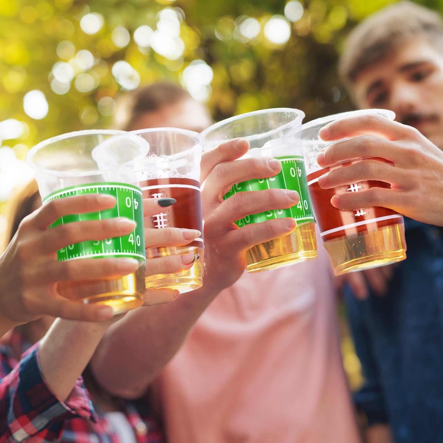 Gatherfun 100-pcs 16oz Football Plastic Cups | Tailgate Party Supplies