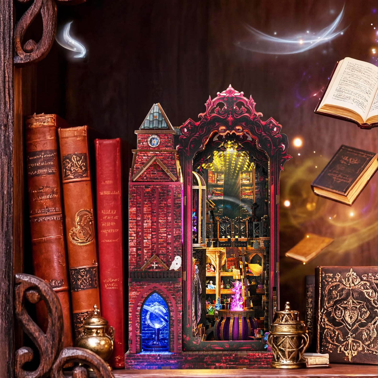 GATTLELIC Book Nook Kit — DIY 3D Magic Castle Dollhouse Puzzle for Adults & Teens (Arcane Sprire)