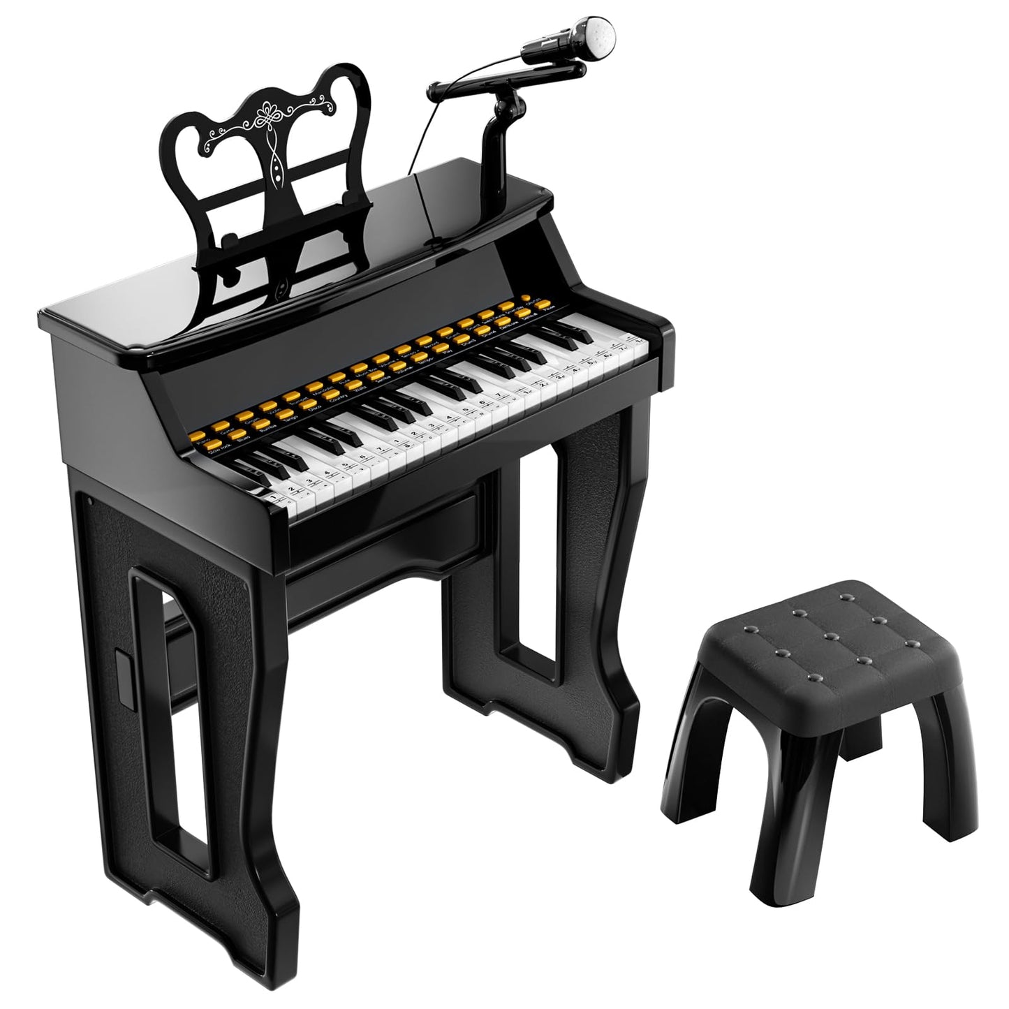 GAYUPLO 37-Key Toy Piano for Kids 3-7 - Keyboard Stickers & Microphone