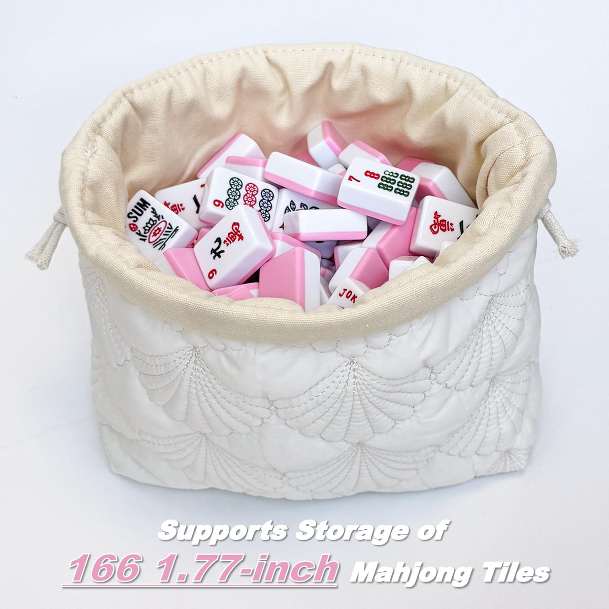 Gberlczz 2Pack Mahjong Tile Bags — Quilted Carrying Bags for Tiles & Cards, Travel-Ready Storage